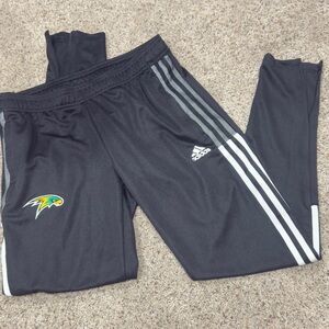 Adidas Kids Black Joggers with White Stripes